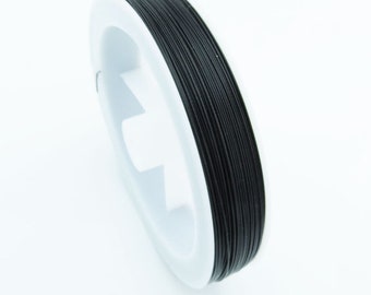 100 m jewelry Wire 0.45 mm stainless steel Black