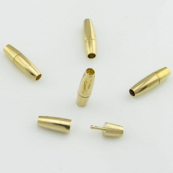10x Steckverschluss Innendurchmesser 2mm Gold