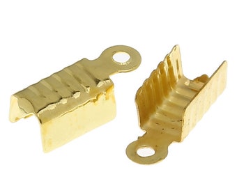 Clamping plates 12 x 5 mm 50 pieces gold-coloured