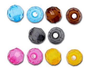 200 facettierte Perlen 6mm Farben Mix Acryl