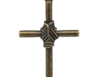 Winding Cross Pendant 32 mm x 50 mm Antique Bronze