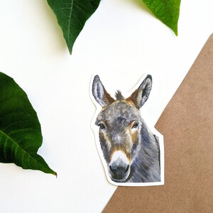 Adesivo de Burro Fofo, Adesivo de Burro em Vinil Aquarela - Para Laptops e Garrafas de Água
