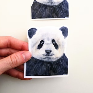 Adesivo de panda, adesivos de vinil de panda em aquarela, animais da selva, para garrafas de água, laptops e diários