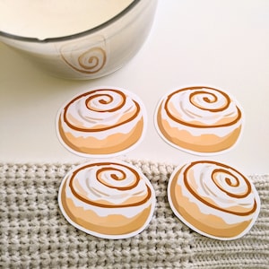 Cinnamon Bun Aufkleber, für Wasserflaschen, Laptops, Planer, Zimtschnecken-Vinyl-Aufkleber
