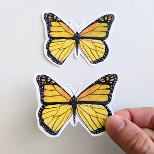 Pegatinas de mariposa monarca, pegatinas de vinilo de mariposa de acuarela, pegatinas troqueladas para botellas de agua, planificadores, portátiles