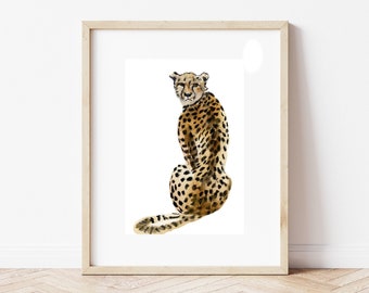 Gepard malerei | Aquarell | Handgemalte | Wildtierkunst | ORIGINAL Gemälde |