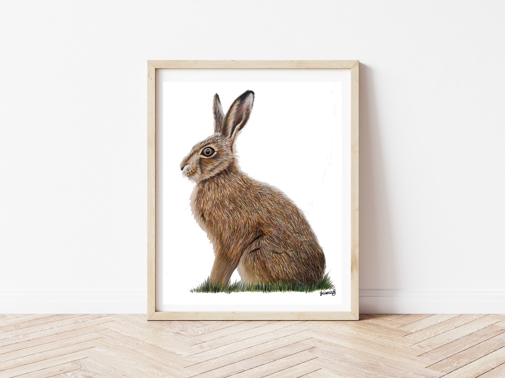 ドイツビンテージ　手描きによる色彩が芸術的で生きているような瞳のウサギの木彫彫刻 ドイツビンテージ 手描きによる色彩が芸術的で生きているような瞳の