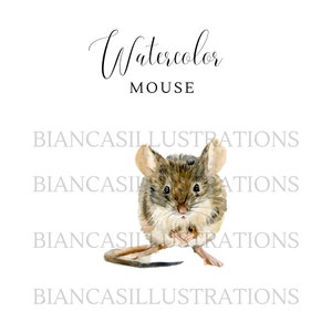 Mouse Watercolor Clipart | Hand Painted | Illustration | Graphic | Mouse Art | Instant Download | Transparent Background | PNG File