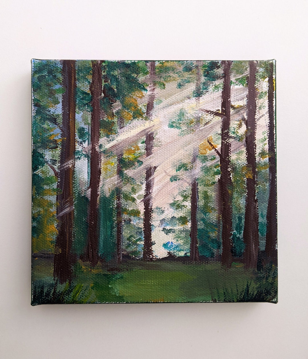 A foggy scene, acrylic on 6x6 canvas : r/painting