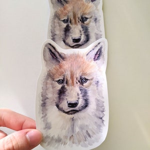 Autocollants Wolf Pup, Adorable Wolf Pup Vinyle Stickers, Pour bouteilles d’eau et ordinateurs portables