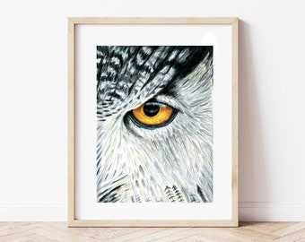 フクロウの目の絵 | オリジナルアートワーク | 手描き | フクロウの