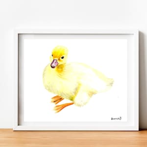 Watercolor Duckling Print, Nursery Decor, Watercolor Duck PRINTABLE, Baby Animal Art, Nursery Wall Artwork