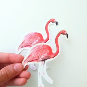 Flamingo Vinyl Stickers, Watercolor Flamingo Stickers, For Laptops and Water Bottles