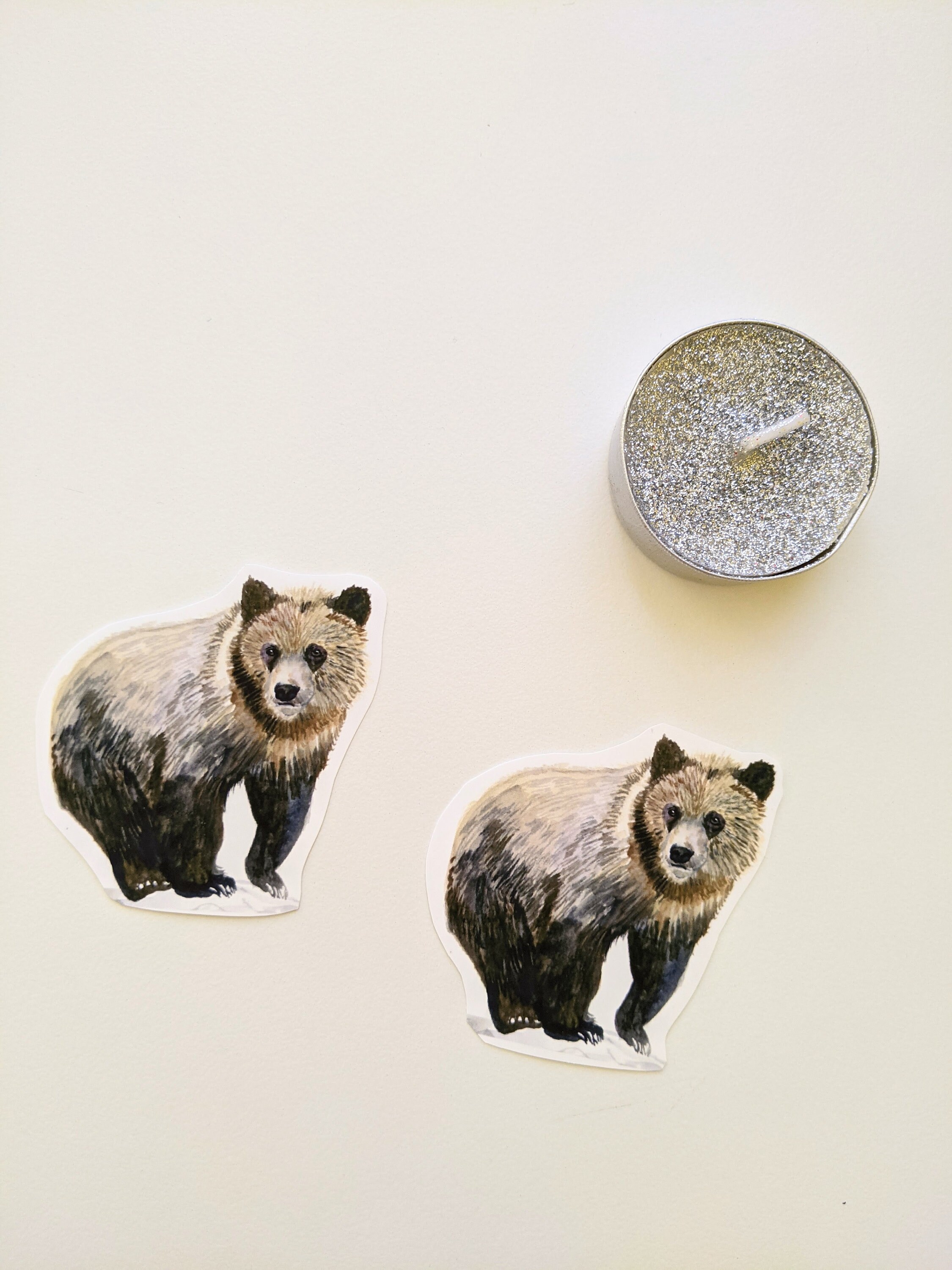 Bear Stickers, Watercolor Bear Cub Vinyl Stickers, for Water Bottles ...