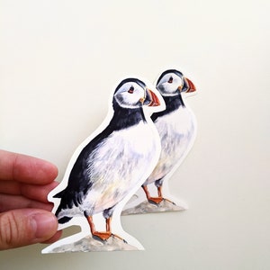 Papageientaucher Vinyl Aufkleber, Aquarell Papageitaucher Vogel Aufkleber, für Laptops und Wasserflaschen