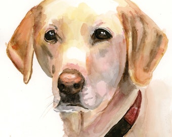 Custom Watercolor Pet Portraits, Dog or Cat Portrait, Unique Pet Lovers Gift, Dog Painting From Photo, Happy Pet Art