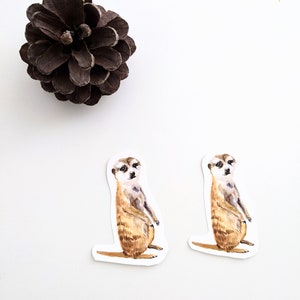 Erdmännchen | Vinyl-Aufkleber | Aquarell Tier | Wildtiere Aufkleber | Für Wasserflaschen, Laptops, Journals