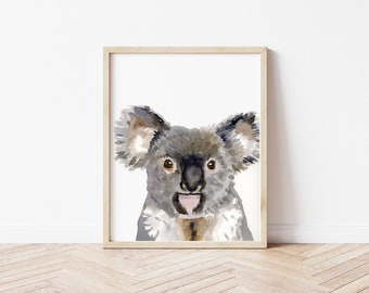 Koala Print | Nursery Decor | Kids Wall Art | Watercolor Wall Decor Print | Neutral Bedroom Design | 8.5"x11" Koala | Australian Theme