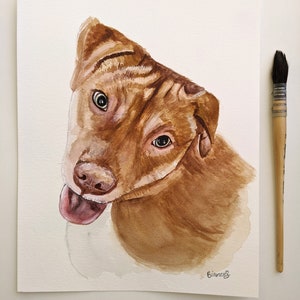 Custom Watercolor Pet Portraits, Realistic Dog or Cat Portrait, Pet Lovers Gift, Dog Painting From Photo