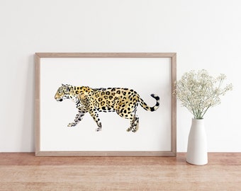 Watercolor Jaguar Print, 8"x10" Print, Fine Art Print, Giclée, Wildlife Art, Wall Decor, Modern Artwork