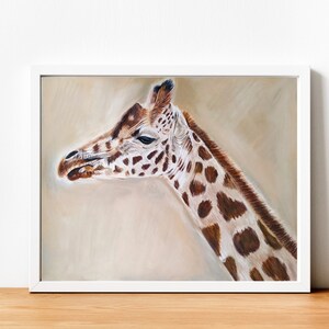 Giraffe Print | Wildlife Print | Safari Animal | 8&quot;x10&quot; Wall Art | Home Decor | Giraffe Drawing Giclee Print