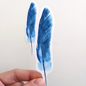 Stickers plumes, Stickers plumes aquarelles en vinyle, pour bouteilles d'eau, ordinateurs portables et journaux