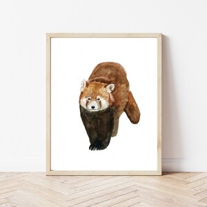 Red Panda Printable | DIGITAL PRINT | Hand Painted | Digital Download | Watercolor Illustration | 8&quot;x10&quot; Wall Decor