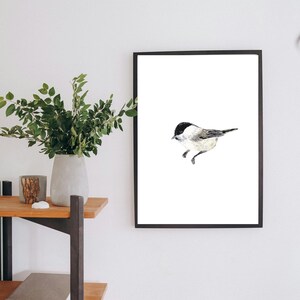 Willowtit Bird Digital Download | Digital Print | 8&quot;x10&quot; Printable | Watercolor Bird