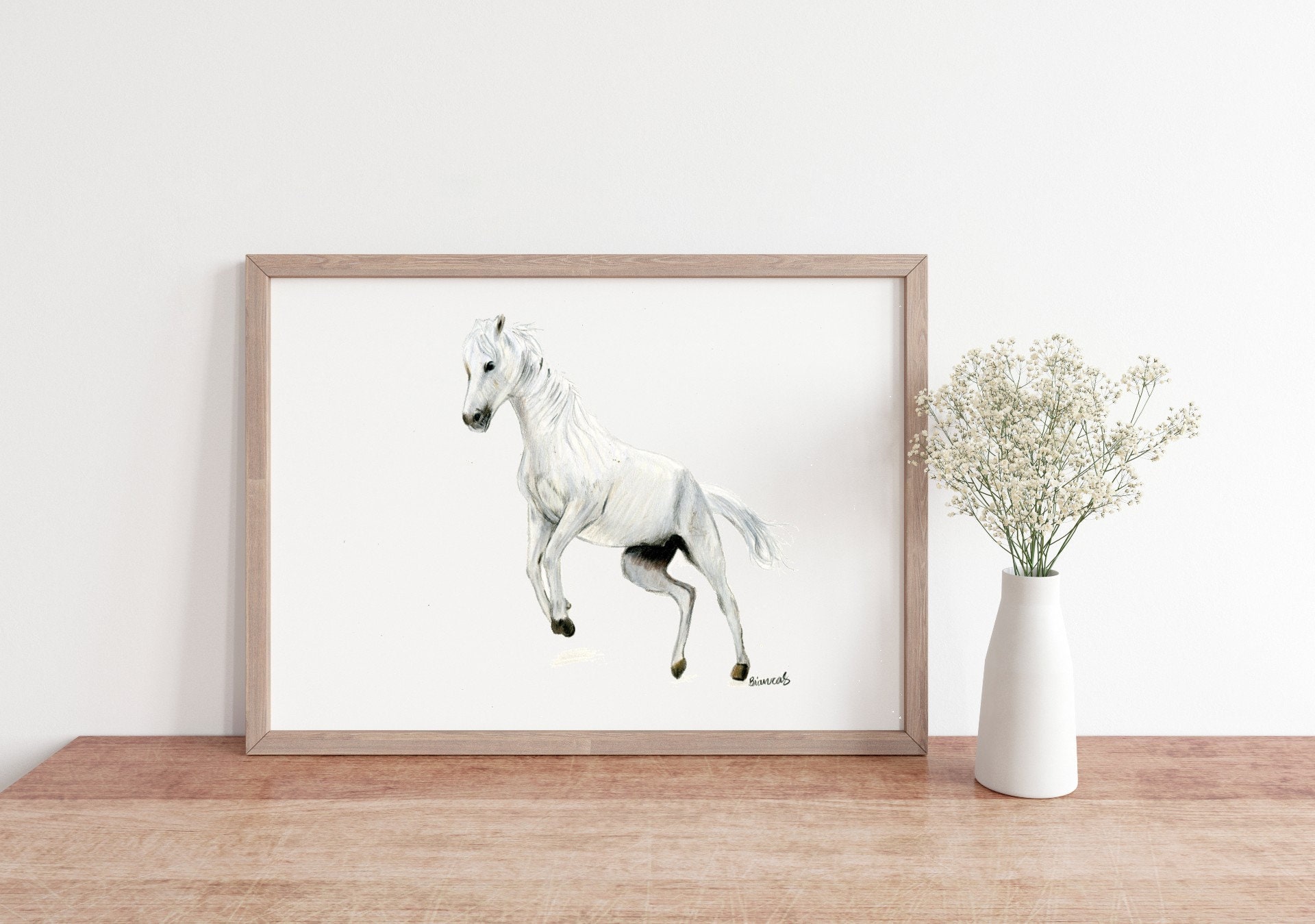 オマージュアート　白馬 Amazon.co.jp: BROOMIN アートポスター 白馬 白い馬 ホワイトホース
