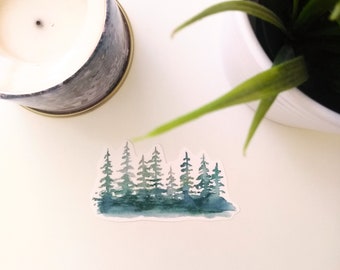 Pine Trees Sticker, Watercolor Vinyl Sticker, For Laptops and Water Bottles, Adventure Sticker, Outdoor Sticker