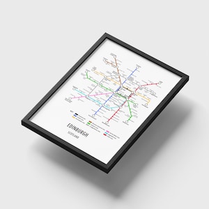 Edinburgh, Scotland Customisable underground style metro Map Print – Modern Transport Street Map Wall Art Gift image 5
