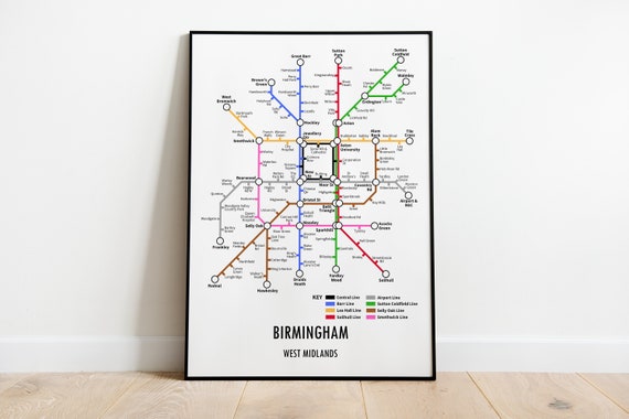 Norwich Norfolk Underground Style Transport Street Map Print 