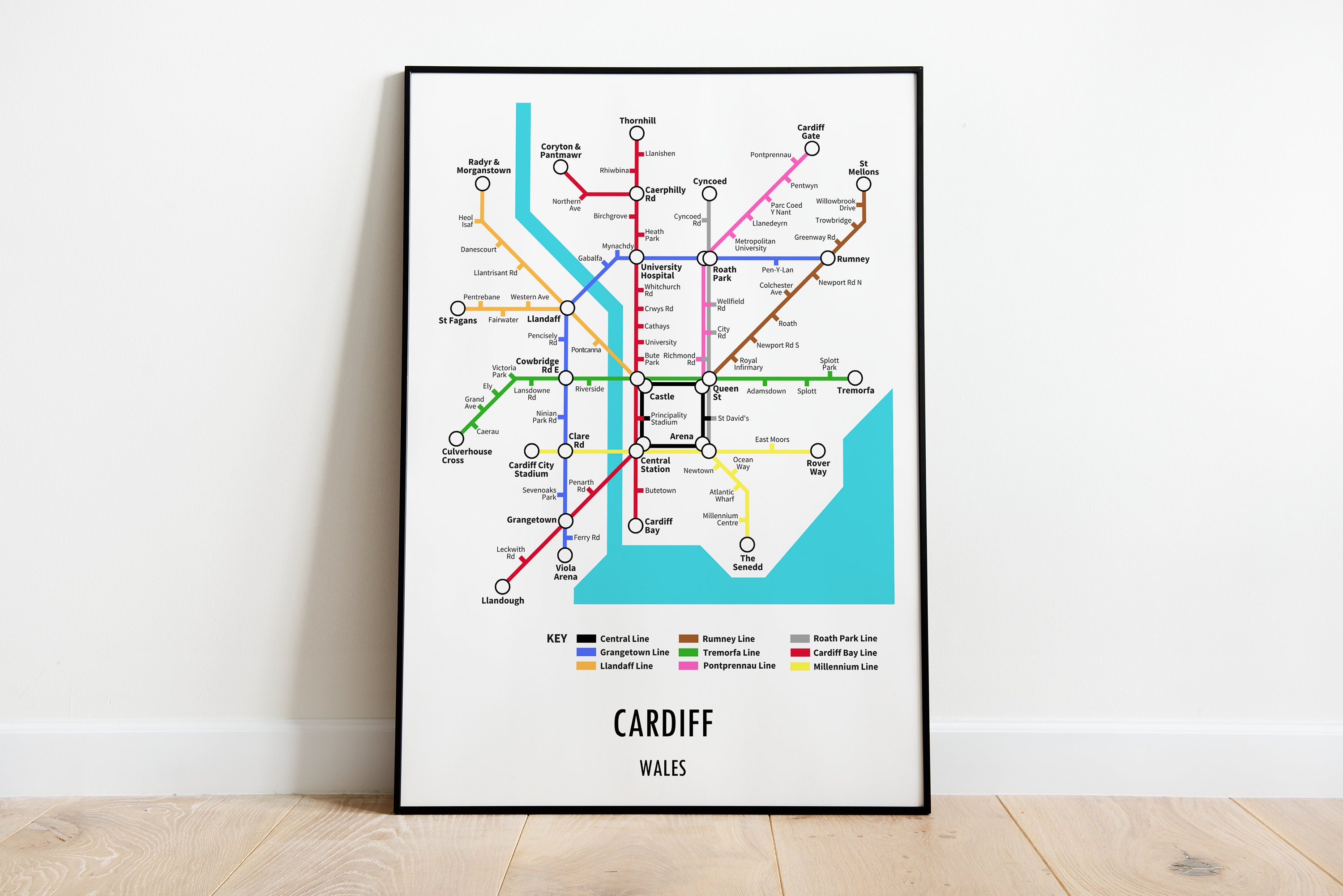 Norwich Norfolk Underground Style Transport Street Map Print 