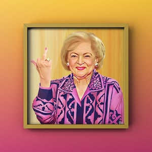 Betty White Flipping the Bird Fine Art Print