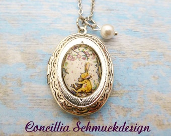 Medaillon Hasen Mama und Kind