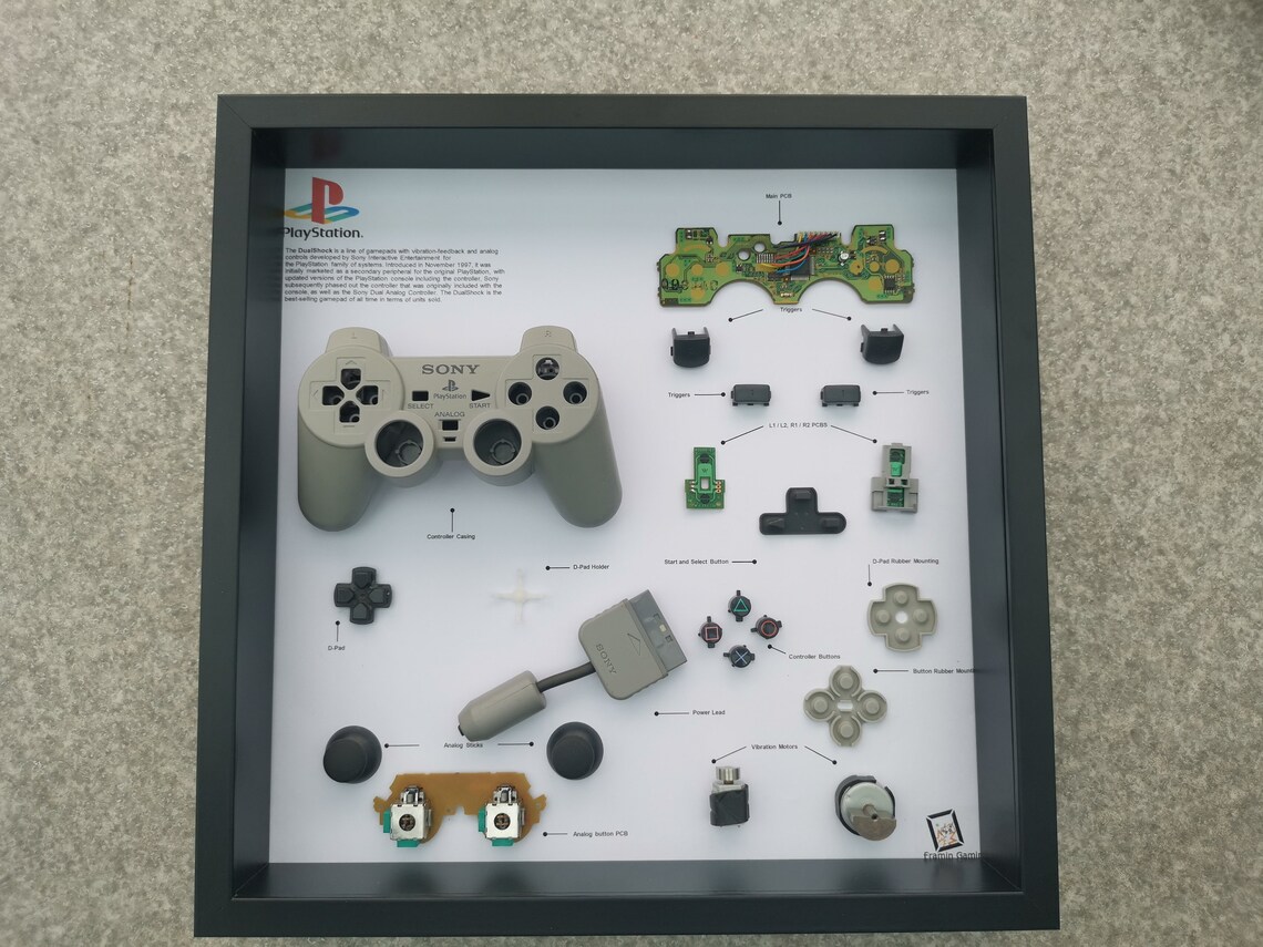 Disassembled Playstation 1 controller With Frame Etsy