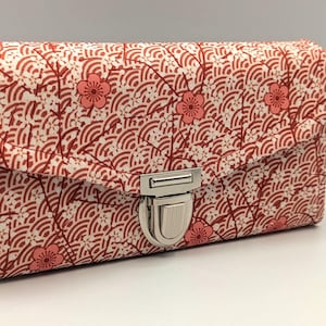 Damen Portemonnaie "Blumen", Frauen Geldbörse,  Geldbeutel in XL, rot.