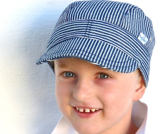 Summer hat, jeans hat, DENIM CAP, peaked cap, *Michel hat*, child, easily adjustable in size, SUMMERSTRIPE stripes, stripes, airy, all sizes
