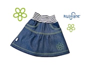 Denim skirt Kids Skirts JeansGirl with flower light green 74 86 92 104