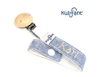 Leinen Schnullerband mit Namen bestickt , personalisiertes Babygeschenk, Schnullerbefestigung, Babygeschenk linen  Schnuller babygift Leinen