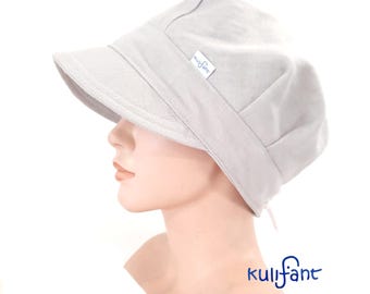 Sommermütze Schirmmütze MIA mit Zopfloch *Leinenmütze* mitwachsend LINEN Leinen Sonnenmütze Urlaubsmütze Designmütze cap linen hat sun