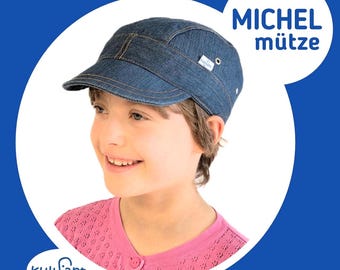 Jeans Michelmütze MICHEL denim Lochnieten mitwachsend Schirmmütze Kinder Cap DENIMCAP Kindermütze Jeansmütze tolle Denimarten Kindermütze