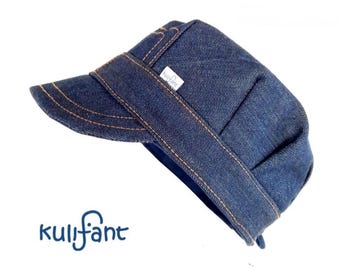 Jeans Denim Schirmmütze  LOUIS  Michelmützeverschiedene Denimarten mitwachsende Sommermütze cool Kindermütze Jeansmütze CAP bluedenim