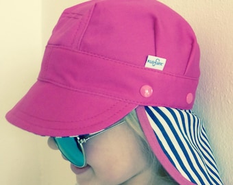 Coole Sommermütze "pink Stripe" *mit Nackenschutz Kind mitwachsend