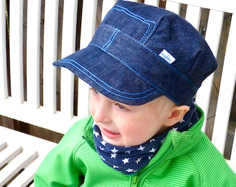 Jeans denim peaked cap "LOUIS" peaked cap Michel hat summer hat adjustable in size cap peaked cap flat cap boys girls