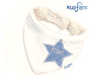 BIO Dreieckstuch Babytuch *Teddyplüsch* Denimjersey | Halstuch Kleinkund | Schal |NATUR Wintertuch 100%Baumwolle Allergiker geeignet organic