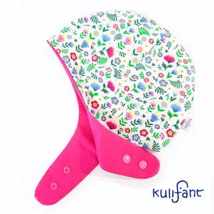 Unterziehmütze Unterhelmmütze Jerseymütze kopfnah Kinder für Rad/Ski/Snowboard/Skaten/Reiten/ Fahrradhelm toddler flowers Reh Baumwolljersey