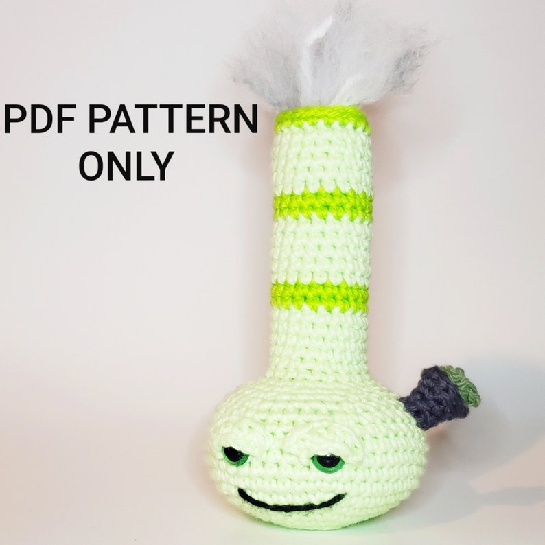 PDF Pattern - Easy, Beginner Smoking Bong Plush Crochet Pattern 