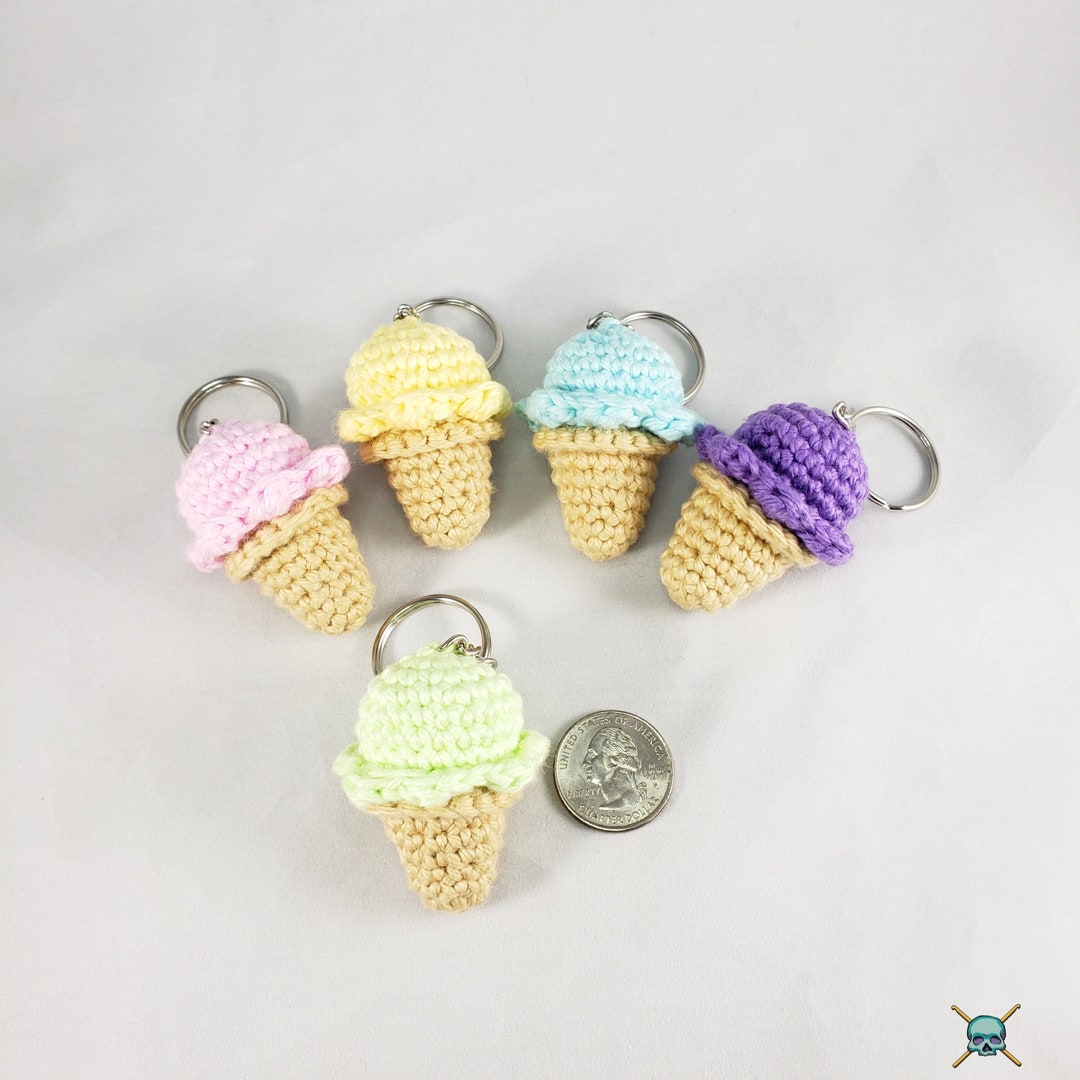 Mini Ice Cream Cone Key Chains Etsy
