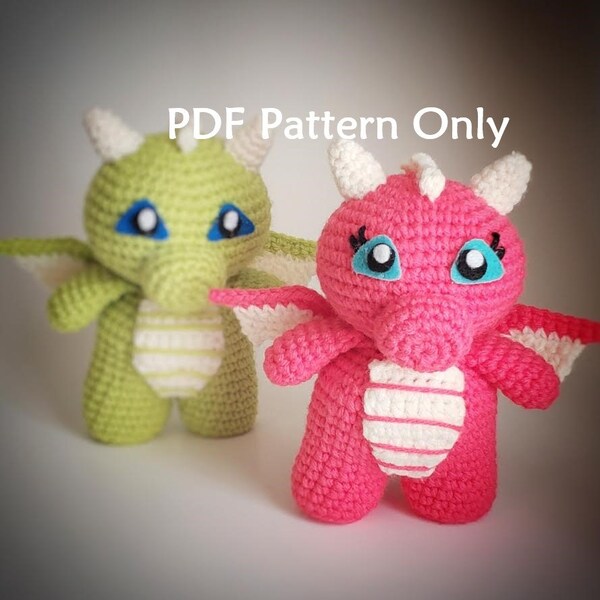 PDF Crochet Pattern - Baby Dragon Amigurumi
